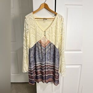 Whimsical Fairy Lace Dress Cream Boho Prairie Cottagecore Pretty Cute XL